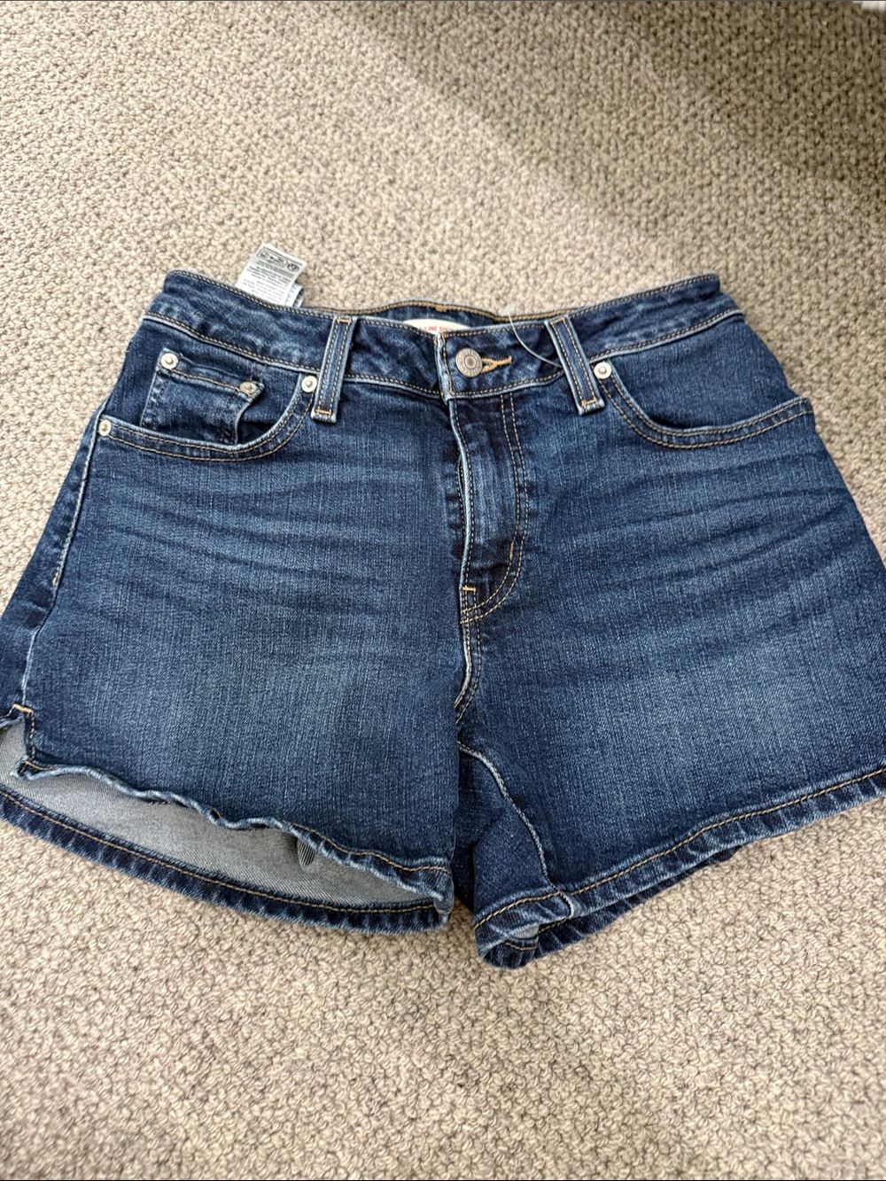 Levi's Dark Blue High-Rise Denim Shorts